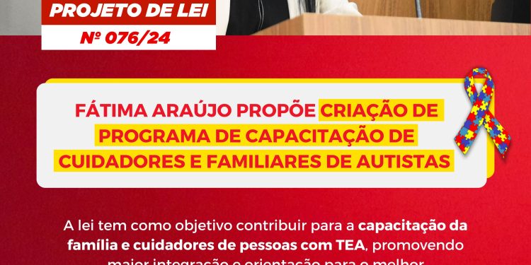 Fátima Araújo propõe criação de programa de capacitação de cuidadores e familiares de autistas