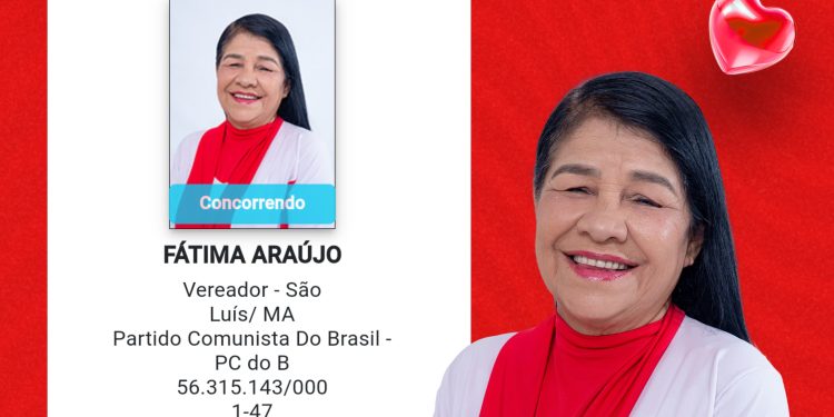 Fátima Araújo vai concorrer a reeleição com o 65.223, mesmo número das últimas eleições