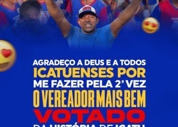 Com grande Força Política, Neto Costa é reeleito o Vereador mais votado da história de Icatu