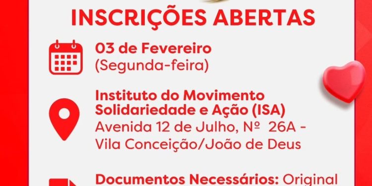 Instituto Solidariedade e Ação (ISA), vai realizar mais uma edição do Casamento Comunitário