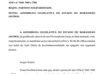 Assembleia Legislativa protocola nova petição no STF sobre escolha de conselheiros do TCE/MA