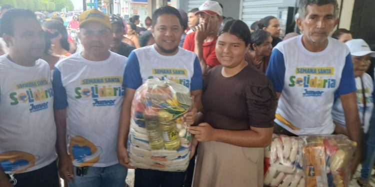 Júnior Garimpeiro realiza Ação Solidária, fortalece parceria e garante alimentos na Semana Santa em Maracaçumé